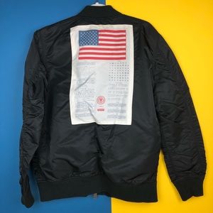 supreme black bomber jacket